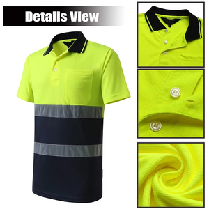 Puño elástico para hombre y mujer, trabajo para camiseta de Polo, bolsillo de alta visibilidad, ropa de seguridad reflectante transpirable, estampado informal - Product Image 6