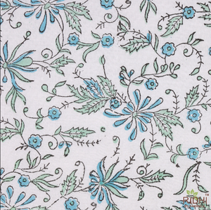 Servilletas de algodón verde de helecho Azul Cerúleo de moda con estampado de bloque hecho a mano tradicional indio accesorios de servilletas de forma cuadrada - Product Image 3