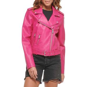 Chaqueta de cuero sólido personalizada para mujer de talla grande con manga completa transpirable y relleno de algodón para la temporada de otoño - Product Image 4