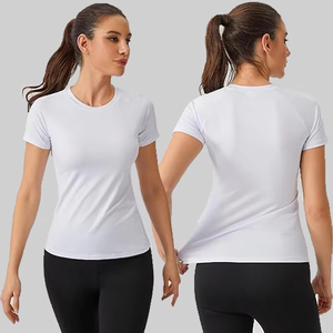 Camiseta Deportiva de Manga Corta para Mujer, Compresión, Yoga, Running, Ropa de Calle, Ajuste Delgado, Secado Rápido, Elástica, para Gimnasio y Entrenamiento de Verano - Product Image 6