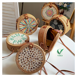 กระเป๋าหวายแท้ประดับมุกสำหรับคนรักงานแฮนด์เมด - Product Image 1