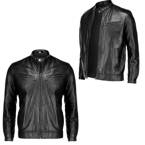 Vestes en cuir de vachette véritable entièrement personnalisées pour hommes Veste en cuir bon marché pour hommes fabriquée au Pakistan - Product Image 1