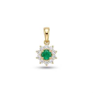 Collier pendentif en or rose 18 carats avec zircon taille émeraude et perle, chaîne classique en corde pour fiançailles - Product Image 2