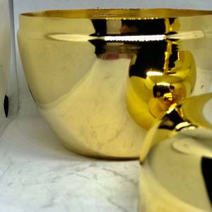 Pot de bougie en métal en acier inoxydable en forme de pomme, plaqué or de haute qualité, meilleure vente, pot de bougie en métal personnalisé - Product Image 3