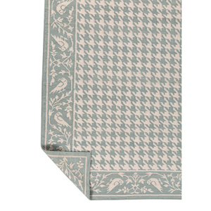 อัลฮัมบรา บลูพรมขนสัตว์สไตล์คลาสสิก 9x12 นิ้ว ทอแบบเรียบ สำหรับตกแต่งบ้าน ลายเรขาคณิต พรมห้องนั่งเล่น พรมทางเดิน รุ่น ADWL-13296 - Product Image 5