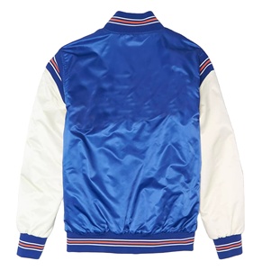 Chaqueta universitaria de satén personalizada de poliéster de alta calidad de nuevo diseño chaqueta universitaria de satén de béisbol - Product Image 2