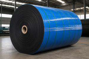 Bande transporteuse en caoutchouc résistant à l'abrasion EP1000/4, largeur 800 mm, épaisseur 14 mm, pour la logistique des usines de fabrication - Product Image 1