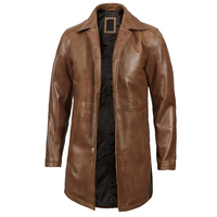 2024 luxe hommes en peau de mouton Blazer personnalisé haute qualité respirant en peau de mouton Long manteau en cuir personnalisé Plaid pardessus