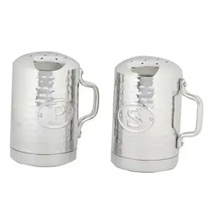 Hammered Stainless Steel <b>Spice</b> <b>Jar</b> Herb <b>Spice</b> Tools Latest Salt and Pepper Shaker Stainless Steel Hammered Salt & Pepper Shaker - Product Image 1