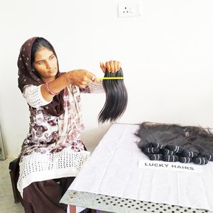 Indien 100% Vierge Cuticule Aligné Non Transformé Droite Vague Naturelle Bundle Meilleure Qualité Extensions de Cheveux Humains Bruts En Gros - Product Image 3