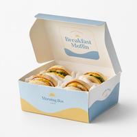 Boîte d'emballage pour hamburger en papier kraft avec logo personnalisé, résistante à la graisse, jetable, pour les plats à emporter, pour les fast-foods