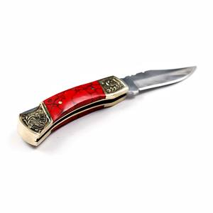 Stainless Steel Folding Blade <b>Utility</b> <b>Knife</b> Turquoise Handle Custom Leather Sheath <b>Pocket</b> <b>EDC</b> Industrial Grade Hunting Camping - Product Image 4