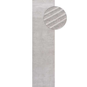 Juego de Alfombras con Patrón Geométrico Gris Crema Carmel, Colección 6050 - Product Image 1