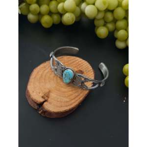 Kindale Billah Kingman Fashion <b>Cuff</b> <b>Bracelet</b> with Turquoise & Sterling <b>Silver</b> Elegant Kingman Turquoise & <b>Silver</b> <b>Cuff</b> for Women - Product Image 4