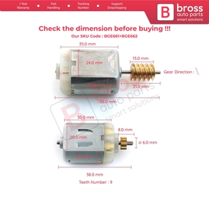 ชุดเกียร์มอเตอร์ 12V DC สำหรับล็อคประตู BGE661+BGE662 สำหรับรถยนต์แลนด์เรนจ์ - Product Image 6