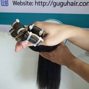 Virgin <b>Hair</b> Extensions <b>Kinky</b> <b>Straight</b> <b>Hair</b> Bundles Super Double Drawn Vietnamese Raw <b>Hair</b> Tape swiss Lace Closure Wholesale - Product Image 2