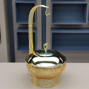 ถาดอุ่นอาหารสแตนเลสสีทองหรูหรา ขนาด 4.5 ลิตร 6 ลิตร 8 ลิตร แบบแขวน สำหรับโรงแรม ร้านอาหาร <span class=keywords><strong>บุฟเฟ่ต์</strong></span> - Product Image 5