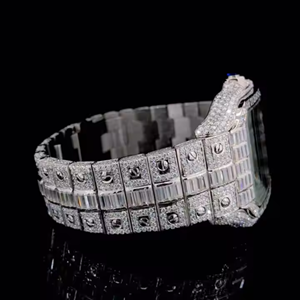 VVS clatiry Moissanite Diamond Watch Iced Out Relojes Tachonado Acero inoxidable Hombres Busto Abajo Reloj Hip Hop Joyería - Product Image 3