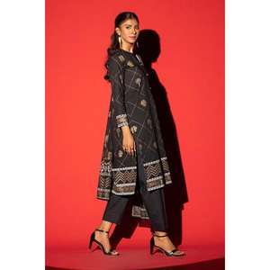 Ensemble Salwar Kameez 3 Pièces pour Femme en Coton Cambric Imprimé à Blocs KJP-43020 Style Indien et Pakistanais avec Broderies en Coton Modal - Product Image 2