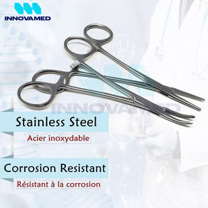 Pinzas hemostáticas Kelly rectas y curvas de acero inoxidable, abrazaderas de bloqueo, juego de instrumentos quirúrgicos manuales reutilizables, soporte en línea - Product Image 3