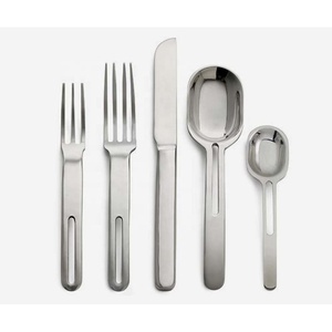 Manche épais en métal personnalisé brillant ensemble de couverts en acier inoxydable plaqué argent royal cuillère fourchette et couteau - Product Image 2