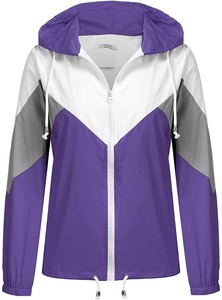 Veste imperméable légère unisexe pour l'hiver, veste de pluie décontractée à imprimé respirant, coupe-vent, fermeture éclair sur le devant - Product Image 3