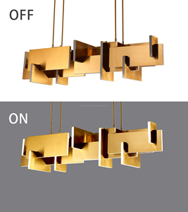 Lámpara de Techo Moderna Americana LED, Araña Colgante de Latón Dorado, Decoración de Alta Estética, Lámpara de Metal para Sala de Estar - Product Image 2