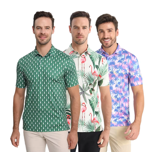 Camisetas Polo Casuales para Hombre, Elegantes y Cómodas, con Estampado por Sublimación, Camisetas Polo de Golf de Alto Rendimiento, Mezcla de Poliéster y Spandex - Product Image 1