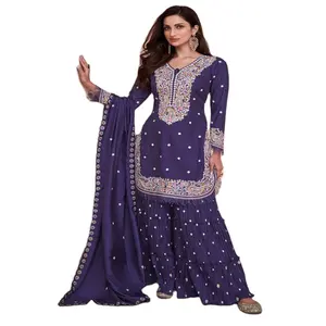 Wholesale Price Excellent Quality Embroidery Motiwork Fancy Sharara For Women Boutique Dress From Indian Supplier