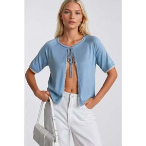 Blusa de punto con detalles de encaje Baglama - Azul - Azul - Product Image 4