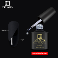 La capa superior mate de goma ICE NOVA previene el amarilleo 10ml/1kg/5kg Kit a granel Hema/Tpo/Hpma Free Gel Polish Factory Private Label Clear