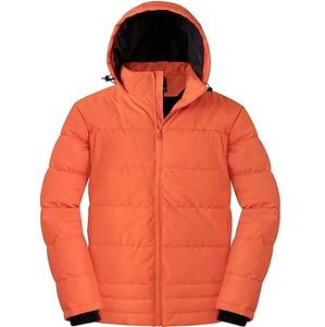 Chaqueta de Plumón con Capucha y Diseño de Burbujas de Color Sólido, Chaqueta de Plumón Gruesa para Hombre para Exteriores, Chaqueta de Plumón Personalizada en Venta - Product Image 1