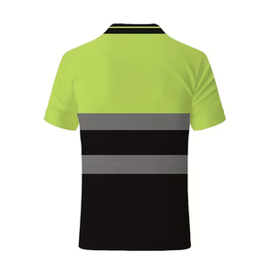 Camisetas Polo de Seguridad Reflectantes de Alta Visibilidad al por Mayor para Hombre, Logotipo Personalizado, Manga Corta, Camisetas Polo de Alta Visibilidad Personalizadas - Product Image 4