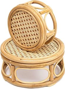 Tabouret en rotin confortable et flexible avec des caractéristiques résistantes aux intempéries parfaites pour la décoration de patios au bord de la piscine des stations balnéaires - Product Image 3