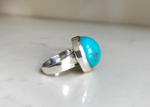 Bague en argent sterling 925 avec turquoise naturelle de la Belle au bois dormant Cadeau de naissance du mois de décembre pour Noël - Product Image 3