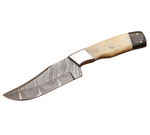 Couteau de chasse Bowie en acier Damas 2025 personnalisé avec manche en bois - Product Image 1