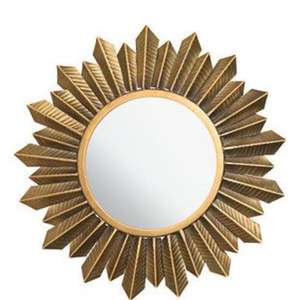 Miroir à cadre en métal tournesol Miroir mural décoratif Miroir élégant à finition dorée pour la décoration intérieure de la maison - Product Image 3