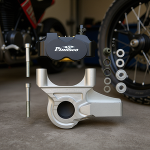 Étrier de frein radial à 4 pistons, ensemble complet avec support pour motos - Product Image 3