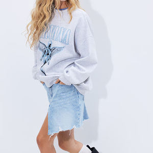 OEM personalizado 100% algodón invierno mujer sudadera de gran tamaño cuello redondo sudaderas para mujer ropa informal Streetwear - Product Image 2