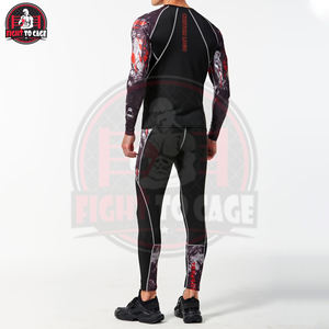 Ensemble Rash Guard 2 Pièces Imprimé en Spandex/Nylon à Séchage Rapide pour Hommes, Équipement de Grappling Haute Élasticité 2026 pour Jiu Jitsu, Muay Thai, Lutte - Product Image 3