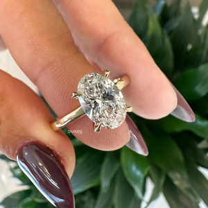 Anillo de compromiso de diamante cultivado en laboratorio de 1,50 quilates de corte ovalado elegante para mujer, joyería fina de boda, regalo nupcial, declaración de diseñador - Product Image 2