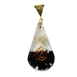 Orgonita de selenita de turmalina negra, colgante de Reiki con cordón, producto de orgona a precio asequible de los cristales de Amayra, novedad