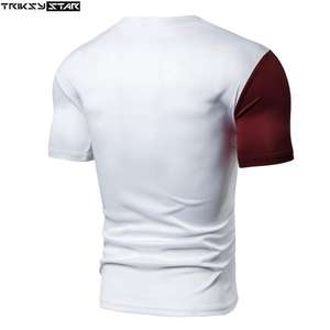 T-shirt pour homme à manches courtes de haute qualité 100% coton écologique respirant, streetwear d'été personnalisé, col rond, impression numérique - Product Image 2