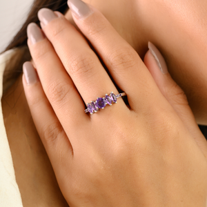 Bague tendance en argent sterling 925 plaqué rhodium, 100 % améthyste véritable, faite à la main, pour femme, idéale pour les soirées, vente en gros usine - Product Image 2