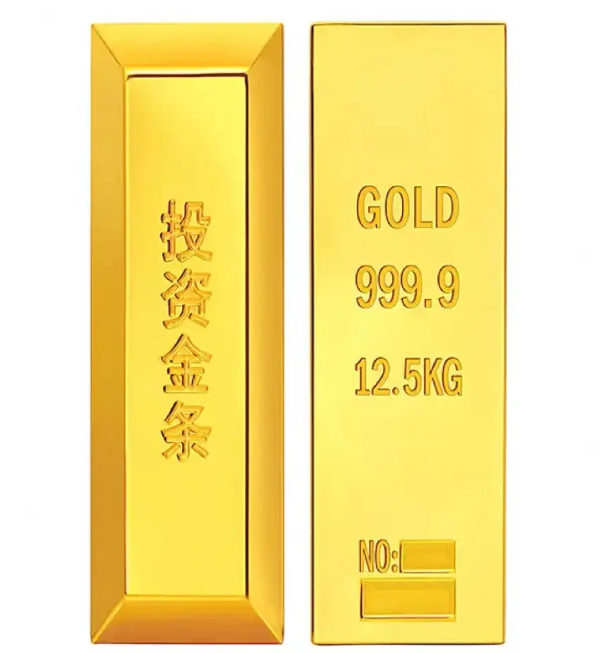 Barra de lingotes revestida para ventas Artículos más vendidos de EE. UU. Tamaño personalizado 24K Oro Latón Pin Plateado Ángel Japón Arte y coleccionable Hierro, metal