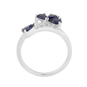 Shah Gems 925 Sterling Silver Natural Iolite <b>Ring</b> for Women Oval Cut Sapphire Set in Elegant Design for Everyday Wear - Product Image 2