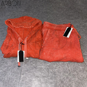 Survêtements décontractés à capuche en tissu épais de couleur unie, effet délavé à l'acide, pour hommes, personnalisables, fabriqués au Pakistan, vente en gros - Product Image 3