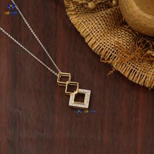 Colgante de diamante de corte brillante redondo TDW 0,23 con cadena de oro amarillo certificado/no certificado Diamante Cvd Joyería de diamantes - Product Image 3