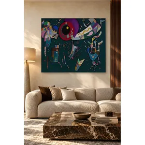Cercle de Kandinsky sur fond vert foncé, impression sur toile - Product Image 5