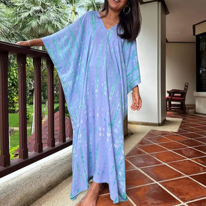 Vestido Caftán Talla Grande para Mujer MALAHANDWORKS CM-53 con Estampado Tie Dye, Ideal para Vacaciones Tropicales y Playa - Product Image 1